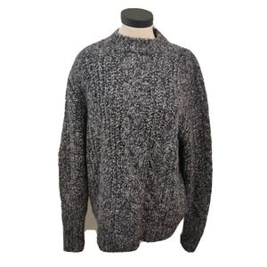Topshop NEW Womens Pullover Chunky Knit Sweater Heather Gray Size M Crew Neck